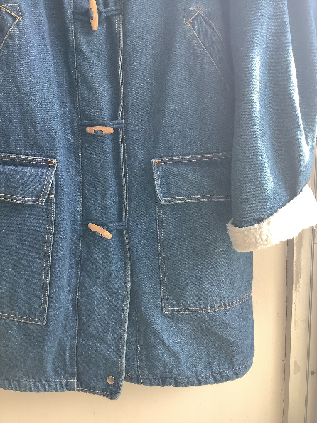 Vintage Oversized Sherpa Denim Coat