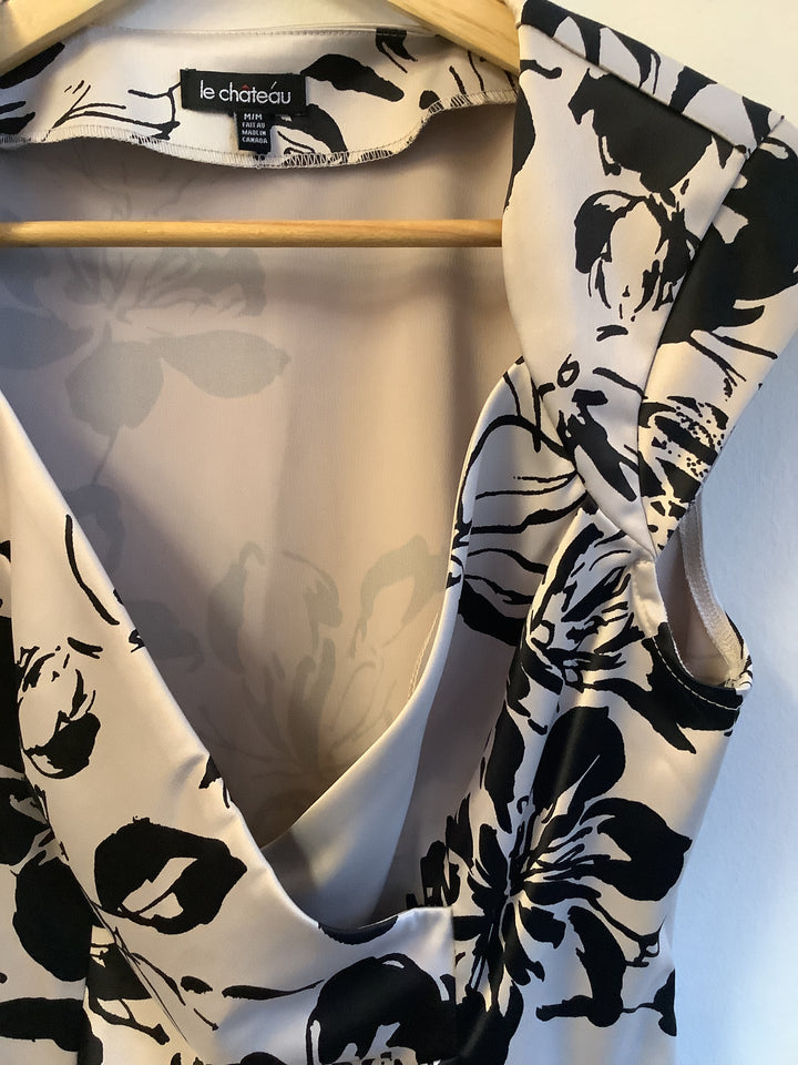 Vintage Noir Floral Satin Top