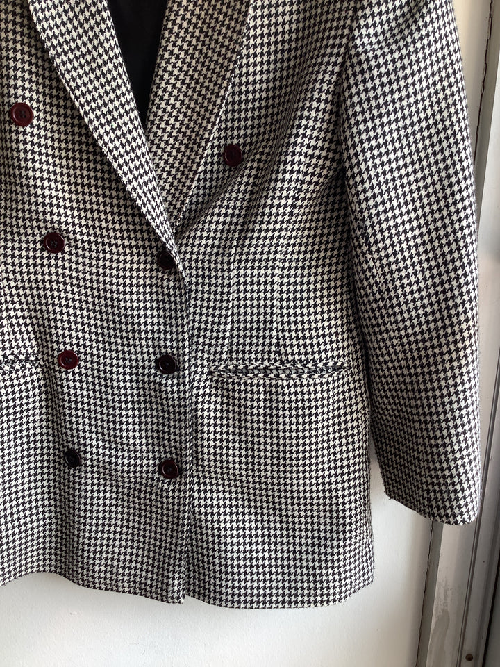 Vintage Houndstooth Double Breasted Blazer