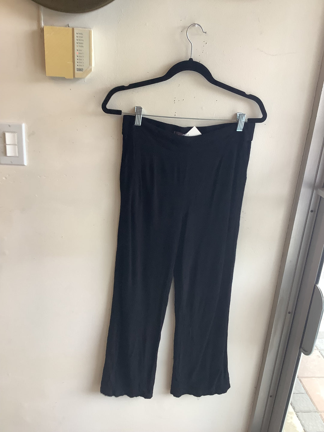 Orb Textured Black Cropped Pants