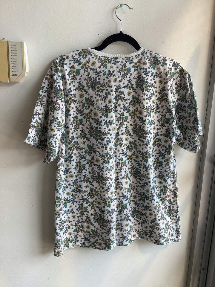 Vintage Floral Flutter Sleeve Tee