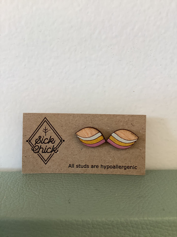 Sick Chick Oval Abstract Studs 