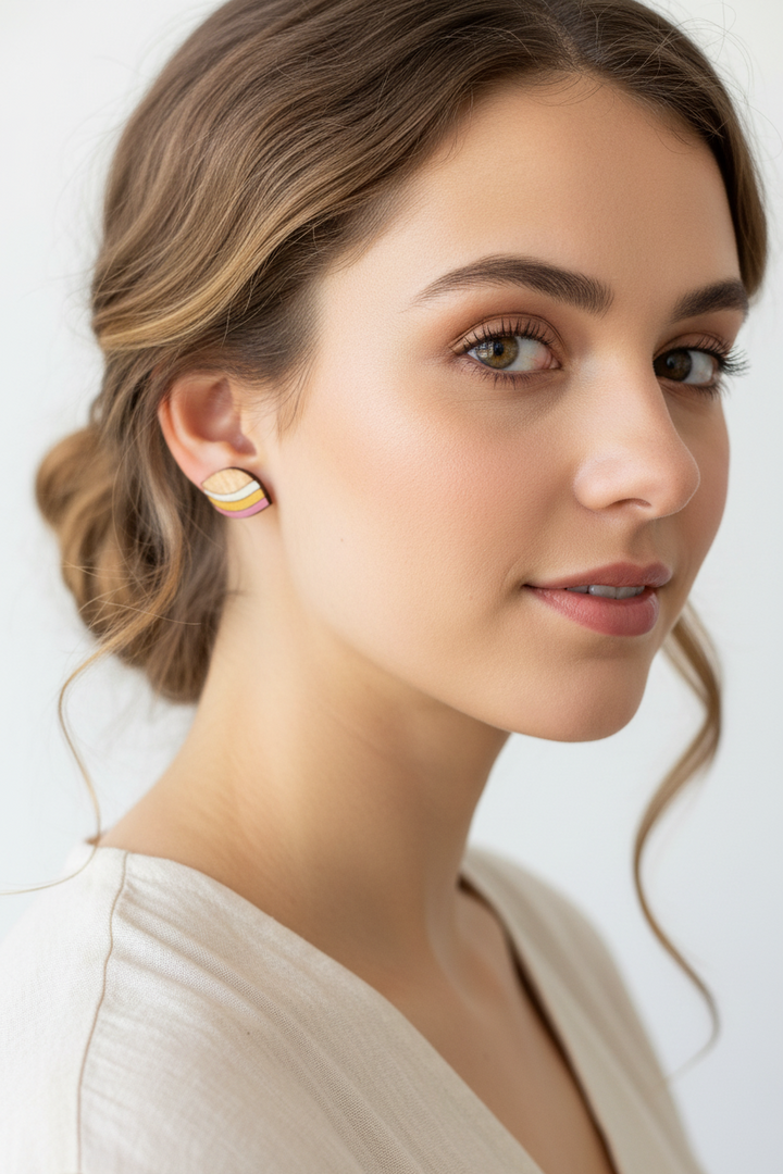 Sick Chick Oval Abstract Studs 