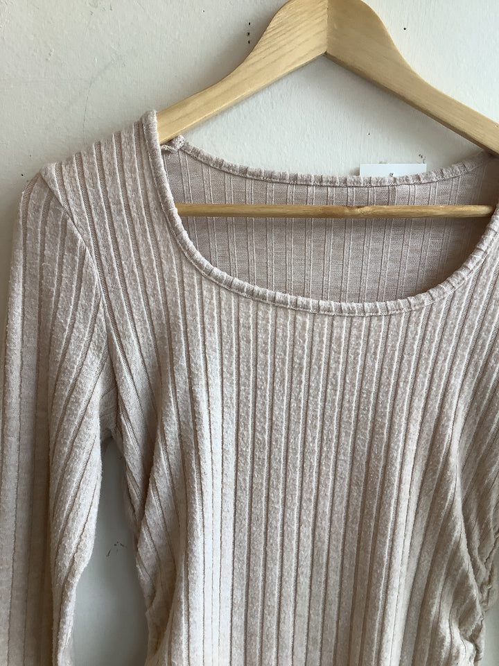 Sandstone Ribbed Midi Dress