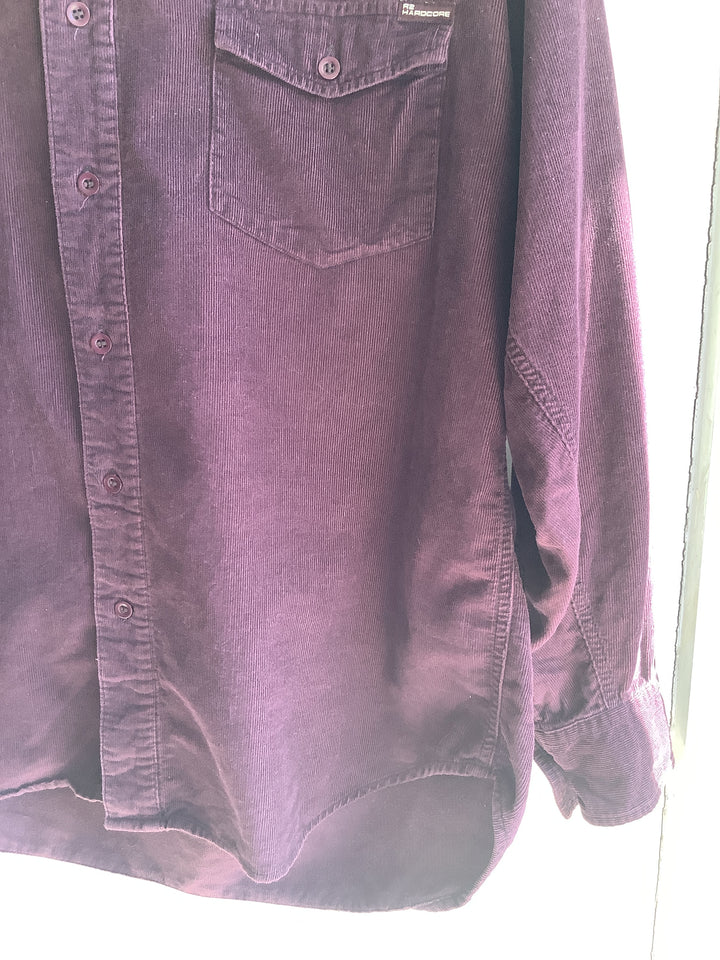 Plum Corduroy Button Up Shirt