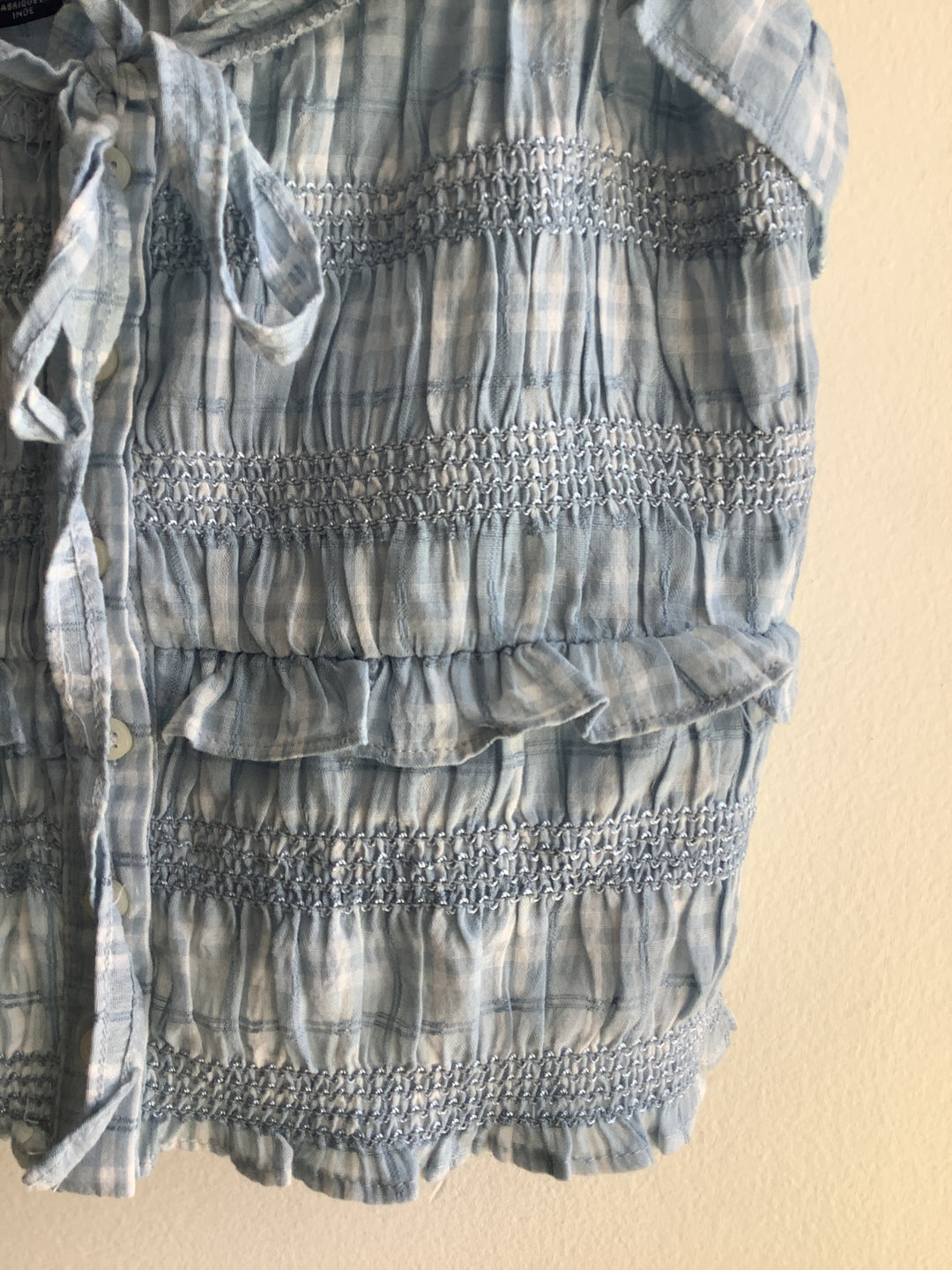 AE Smocked Ruffle Crop Top