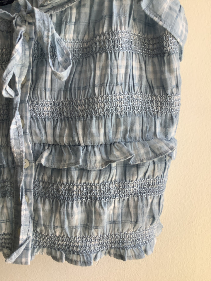AE Smocked Ruffle Crop Top