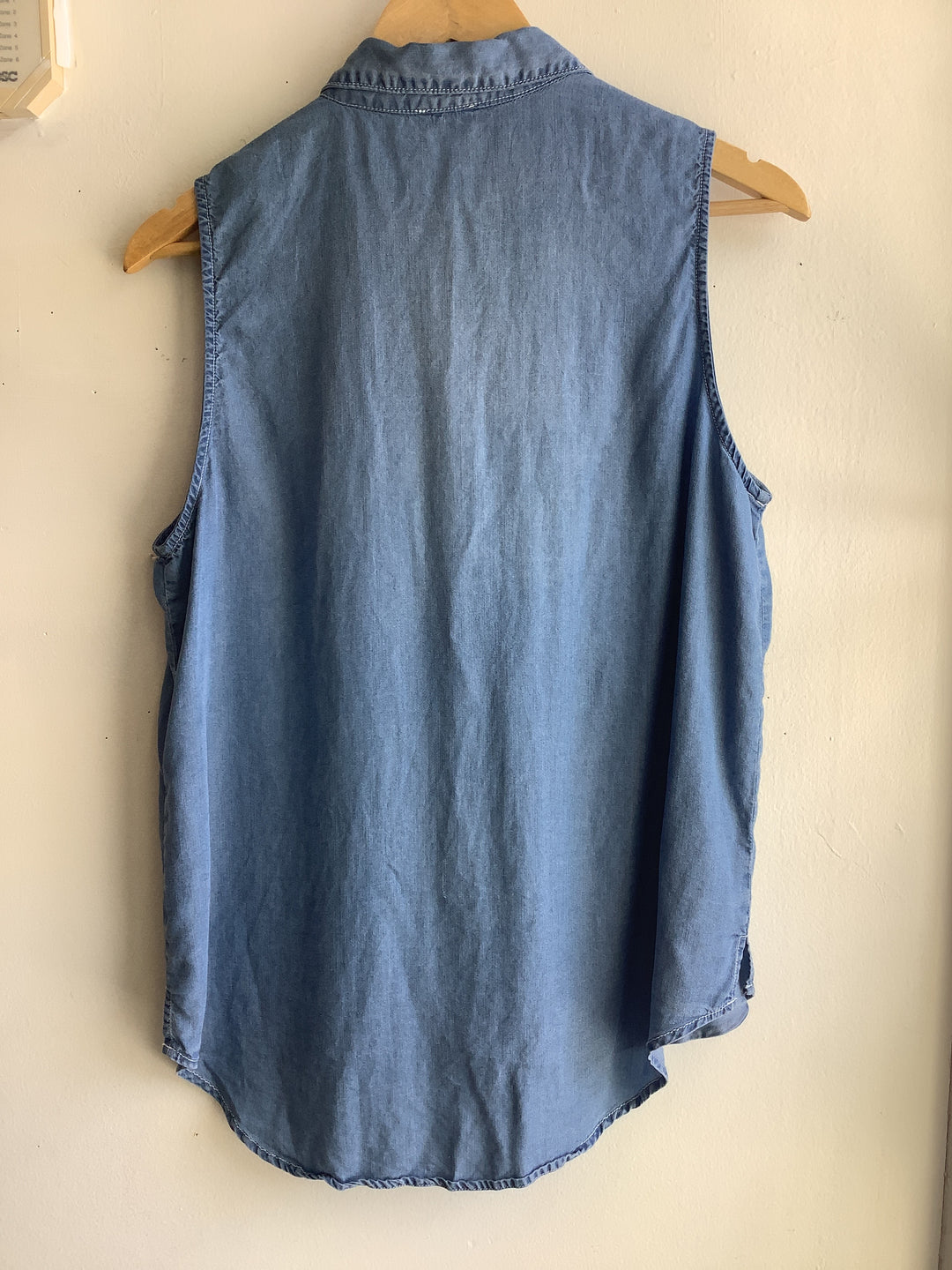 Kismet Chambray Sleeveless Button Up Top