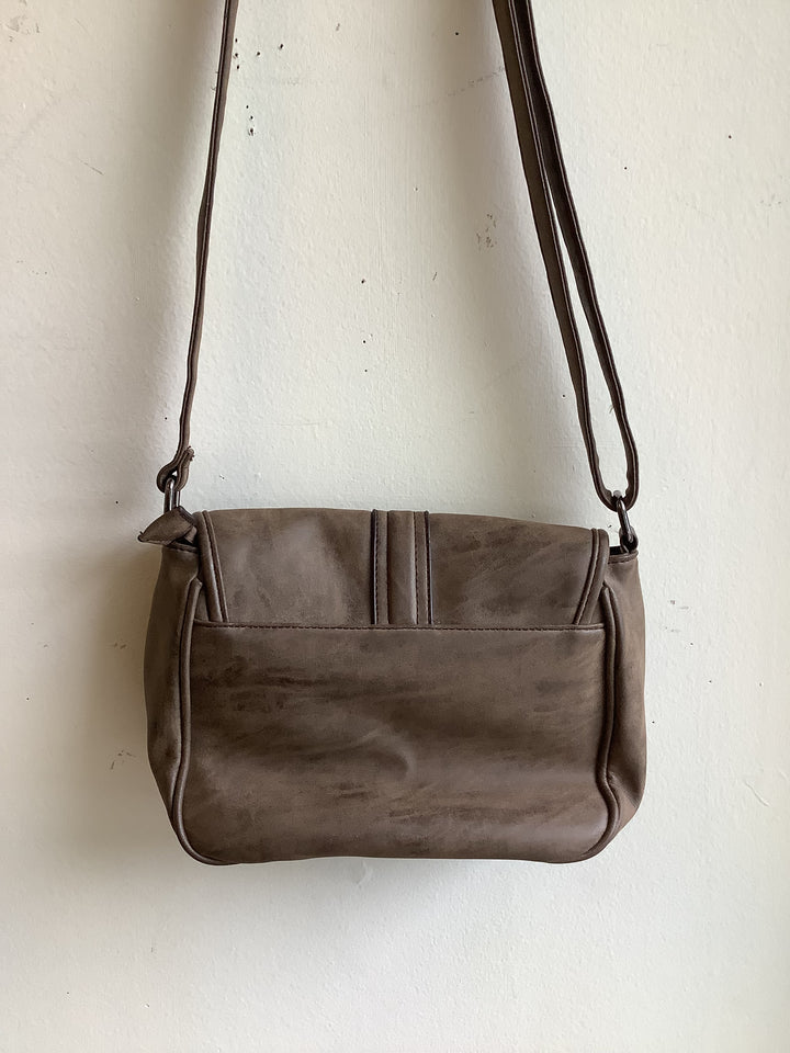Brown Suede Crossbody Bag