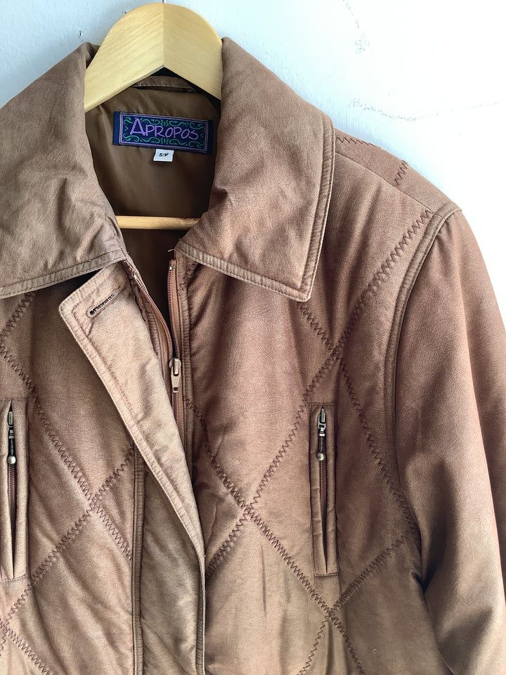 Vintage Apropos Brown Quilted Utility Jacket
