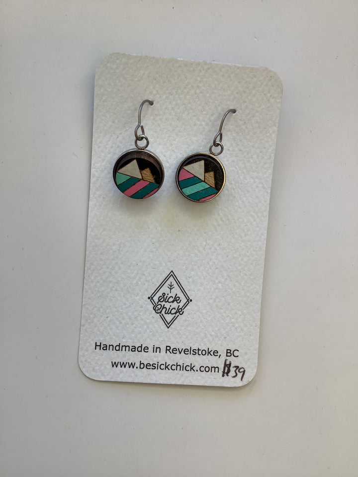 Two Mountains Dangle Earrings - Sick Chick ( Revelstoke, BC)