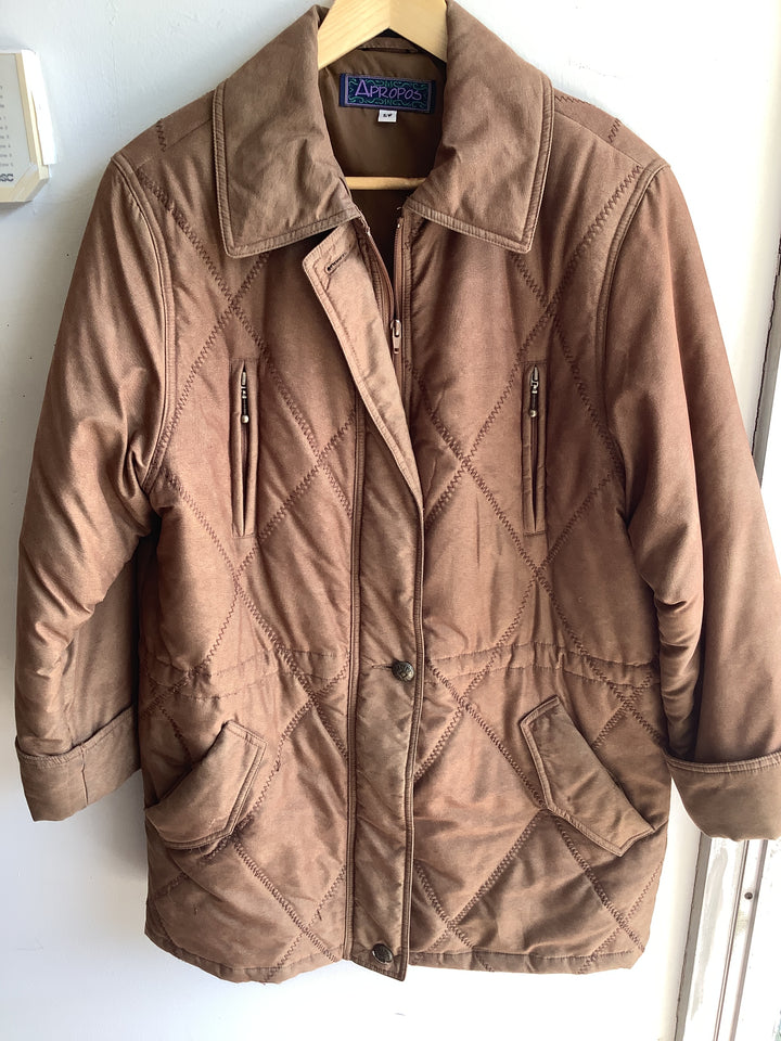 Vintage Apropos Brown Quilted Utility Jacket
