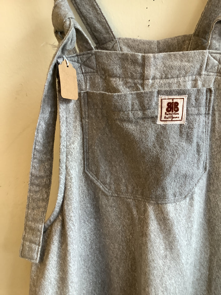 Butterflies in Ballgowns Light Grey Flannel Overalls
