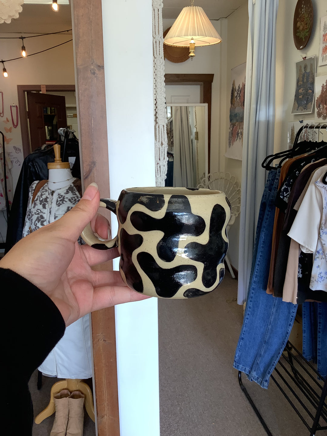 Ceramic Abstract Cow Print Mug