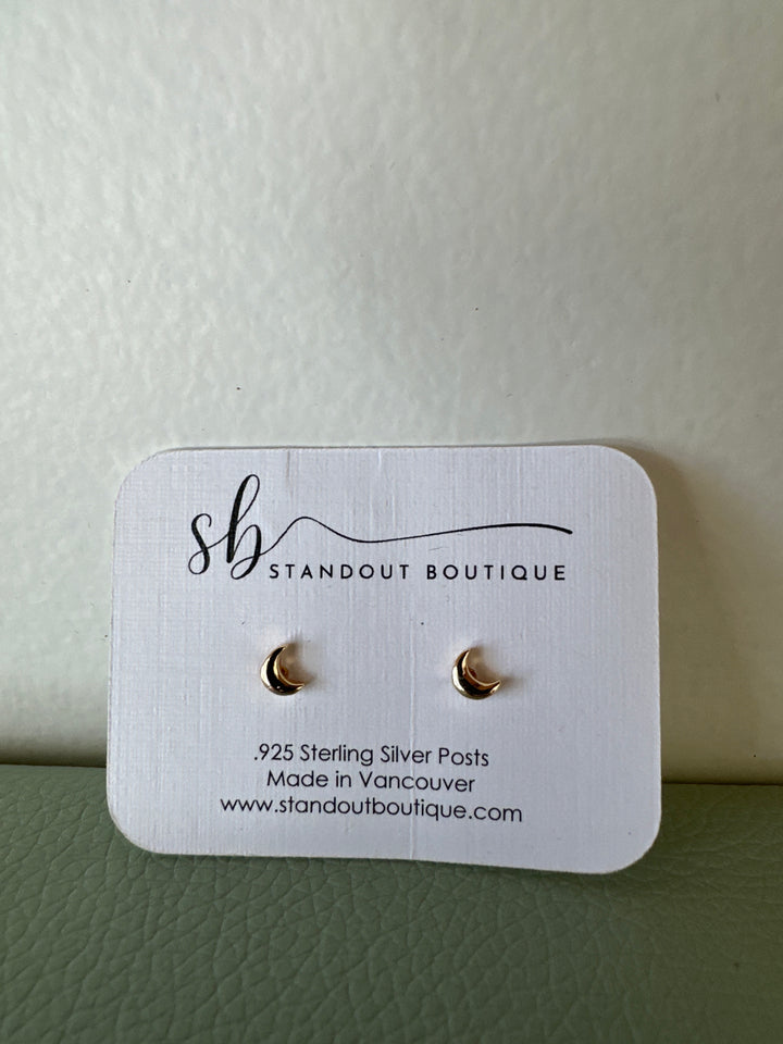 Standout Boutique Moon Gold Stud Earrings