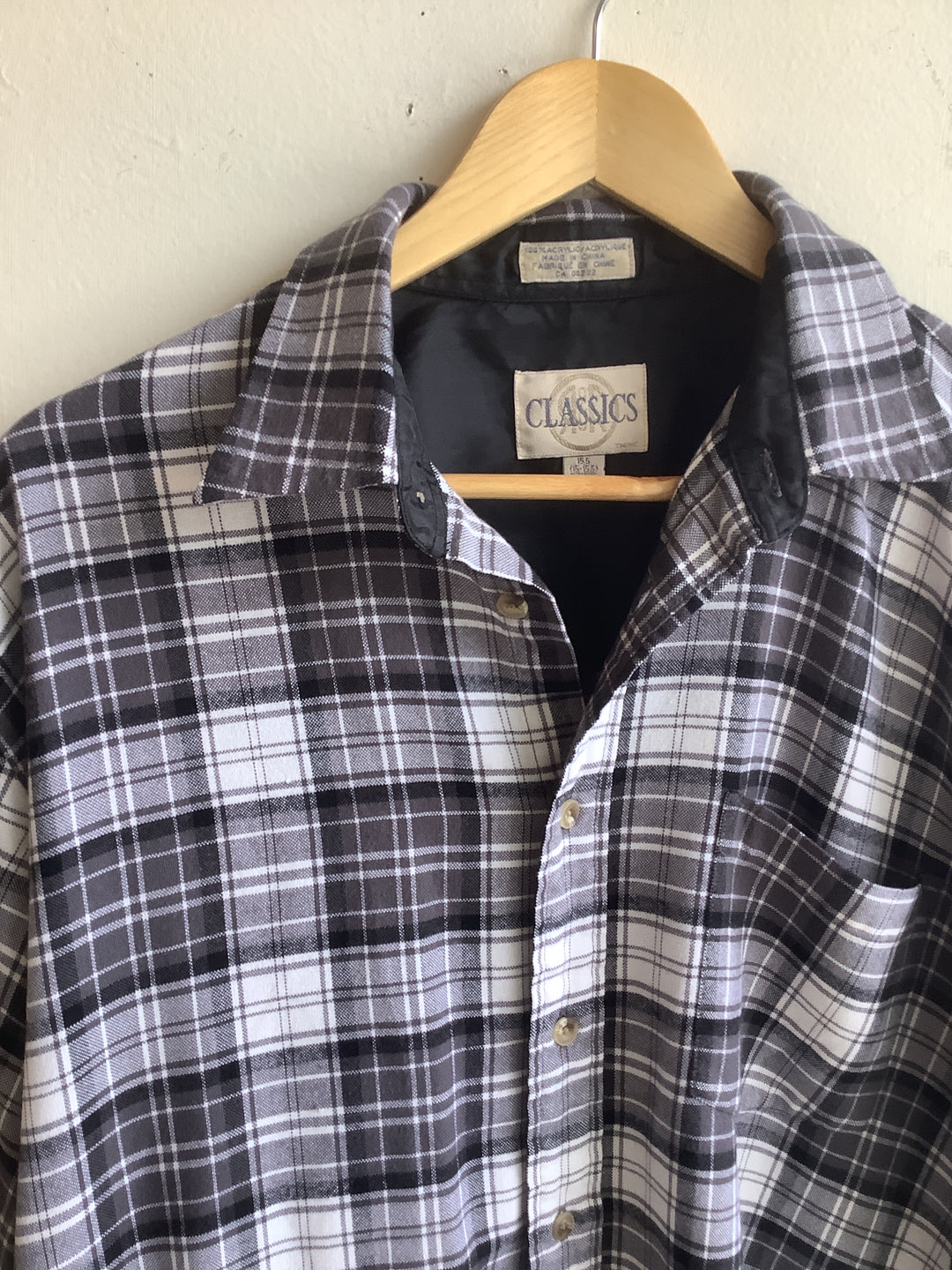 Classic Black &amp; White Plaid Shirt