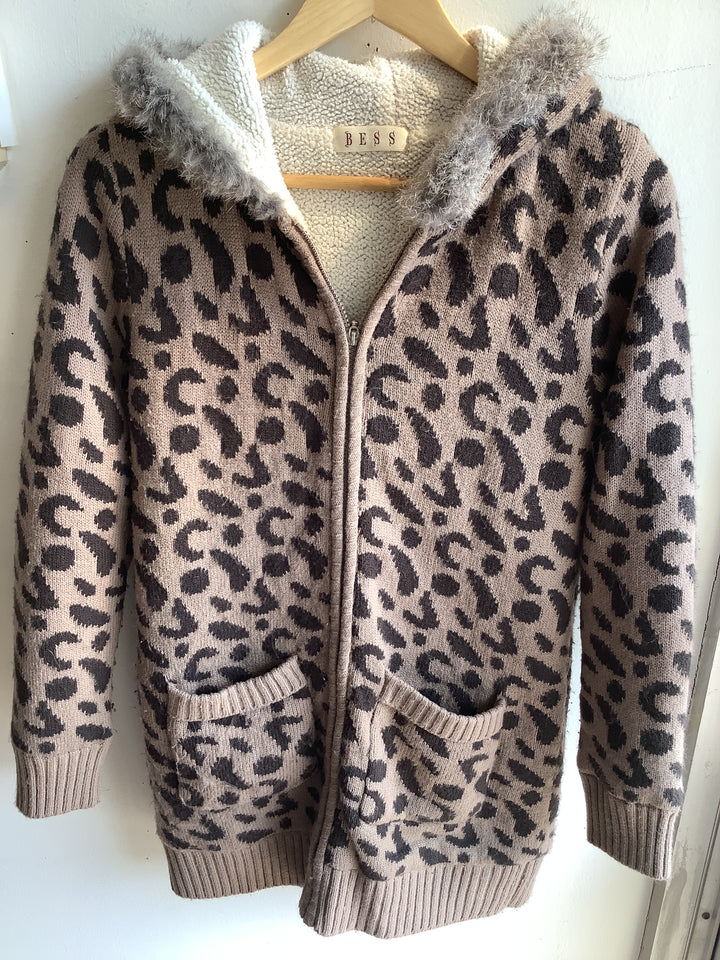 Bess Leopard Sherpa Lined Hoodie