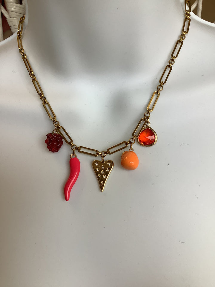 Wild Honey Spicy Fruit Charm Necklace