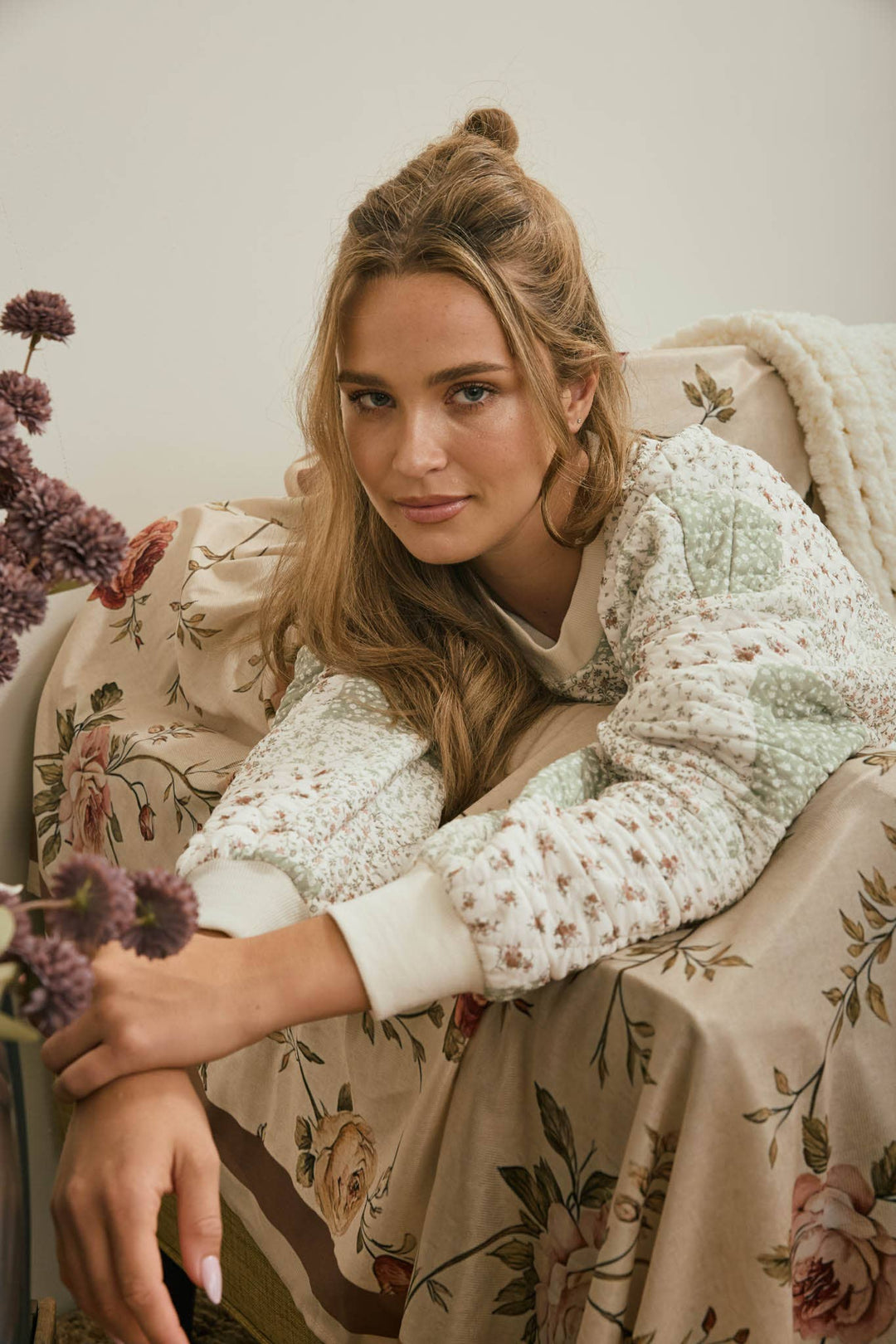 Floral Patchwork Quilted Pants