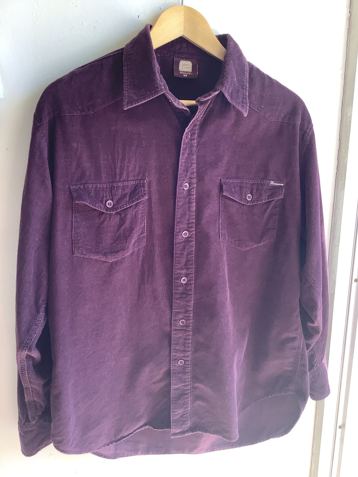 Plum Corduroy Button Up Shirt