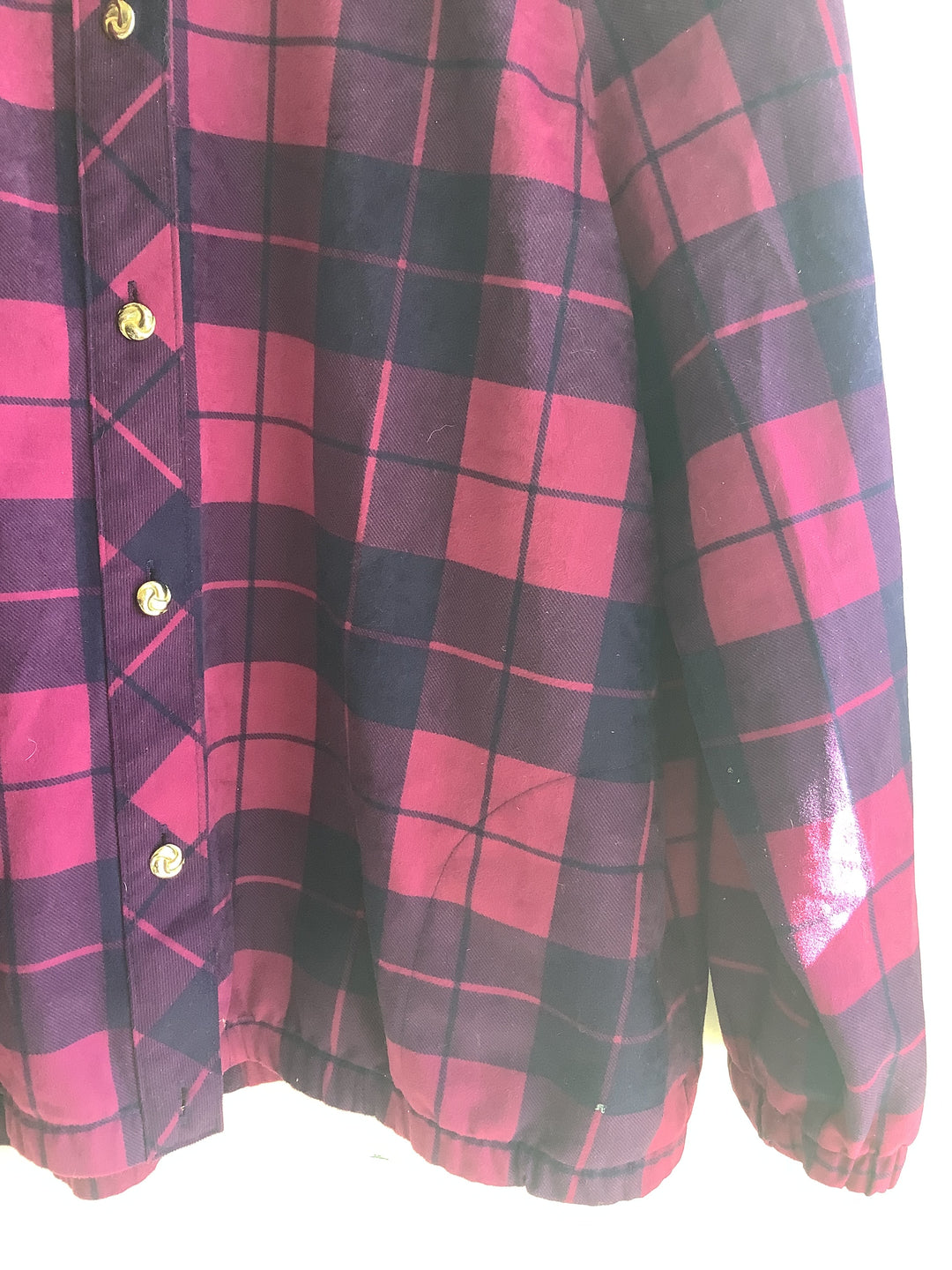 Vintage Fuchsia Plaid Jacket- Made in Canada
