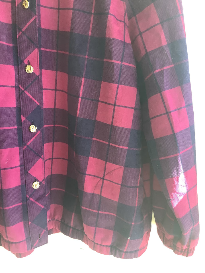 Vintage Fuchsia Plaid Jacket- Made in Canada