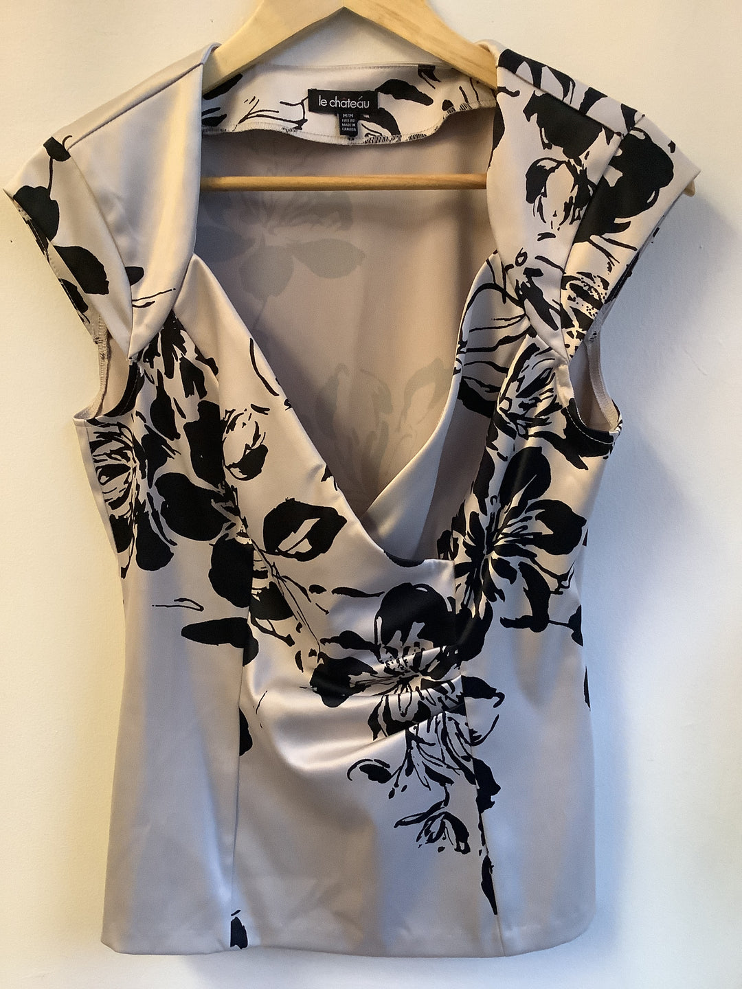 Vintage Noir Floral Satin Top