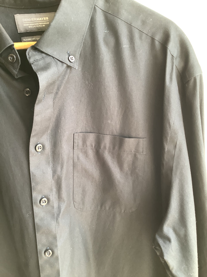 Denver Hayes Classic Fit Black Button Up