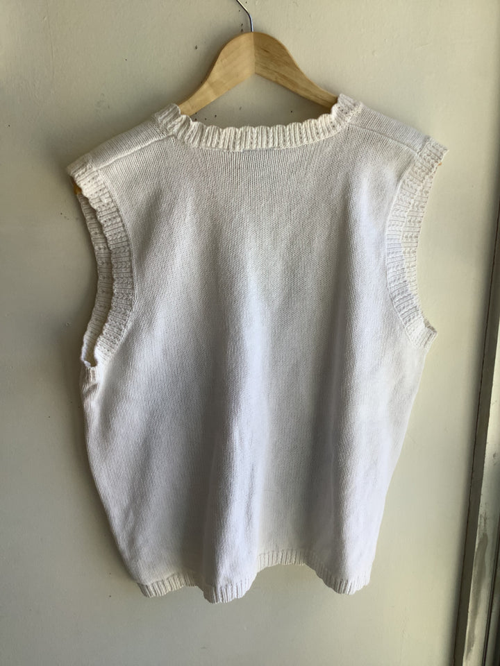 Vintage Floral Knit Sweater Vest