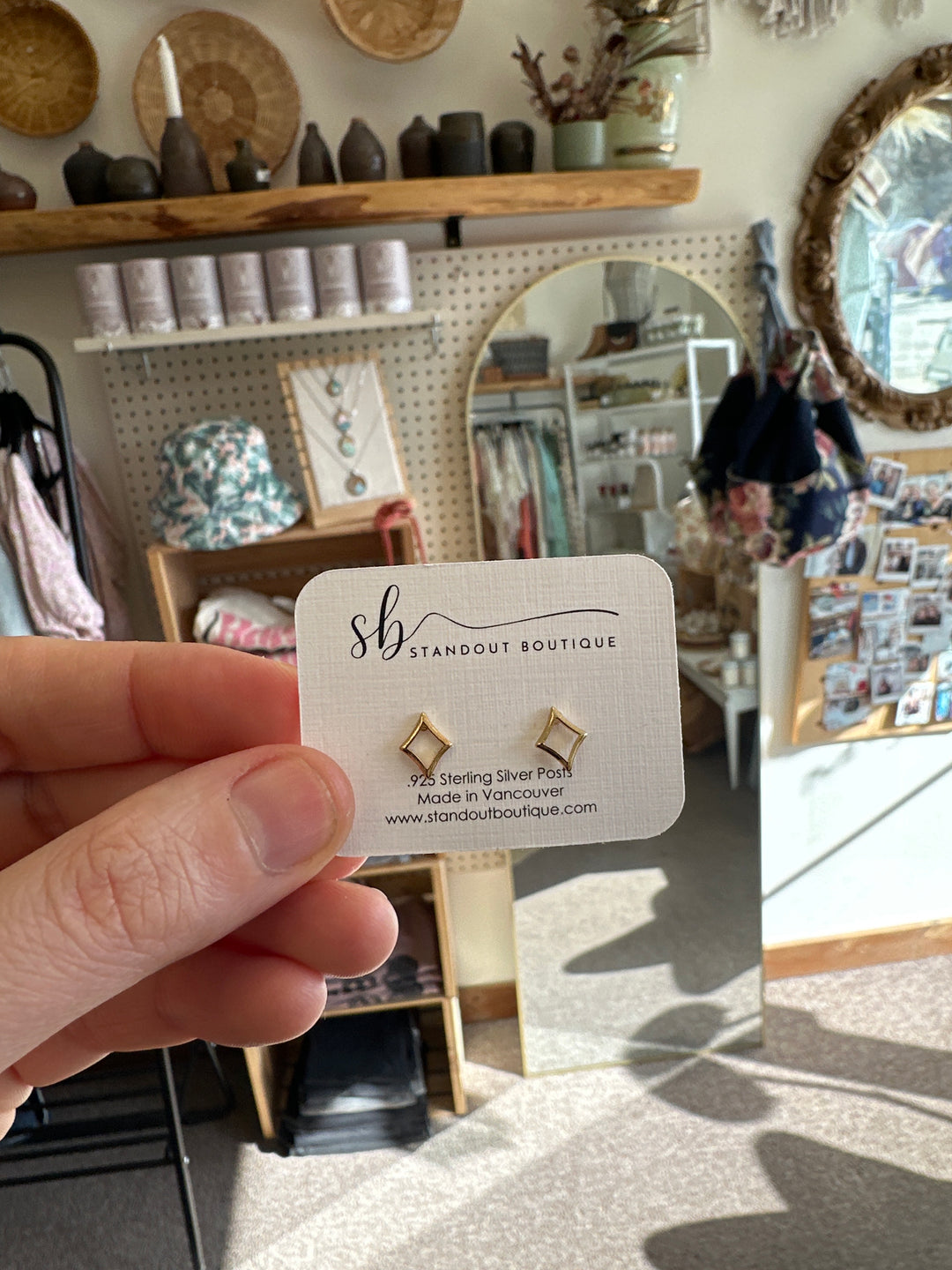 Standout Boutique Gold Diamond shape