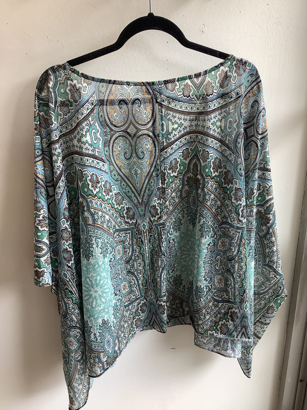 Aqua Paisley Blouse