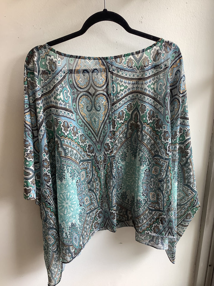 Aqua Paisley Blouse