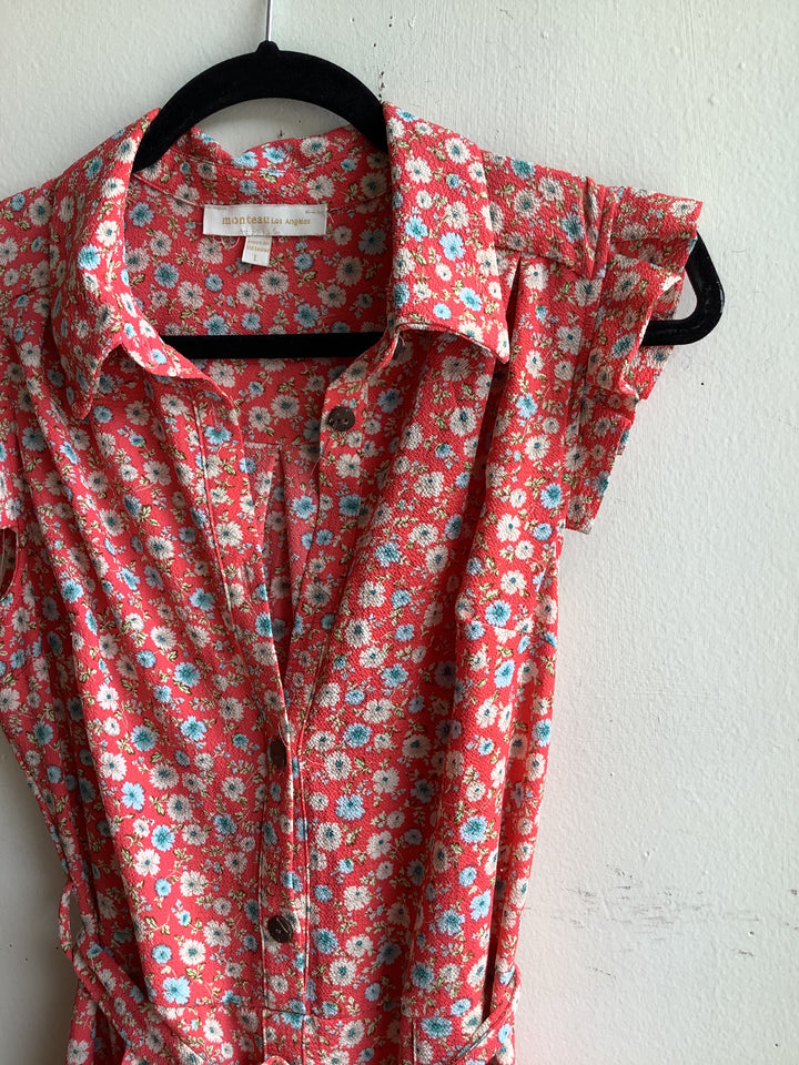 Coral Meadow Shirt Dress