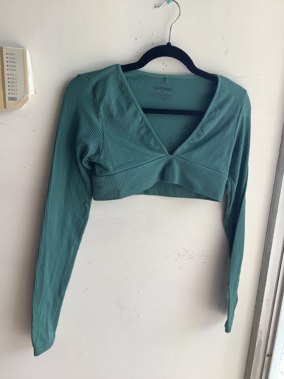 Garage Sage Green Ribbed Long Sleeve