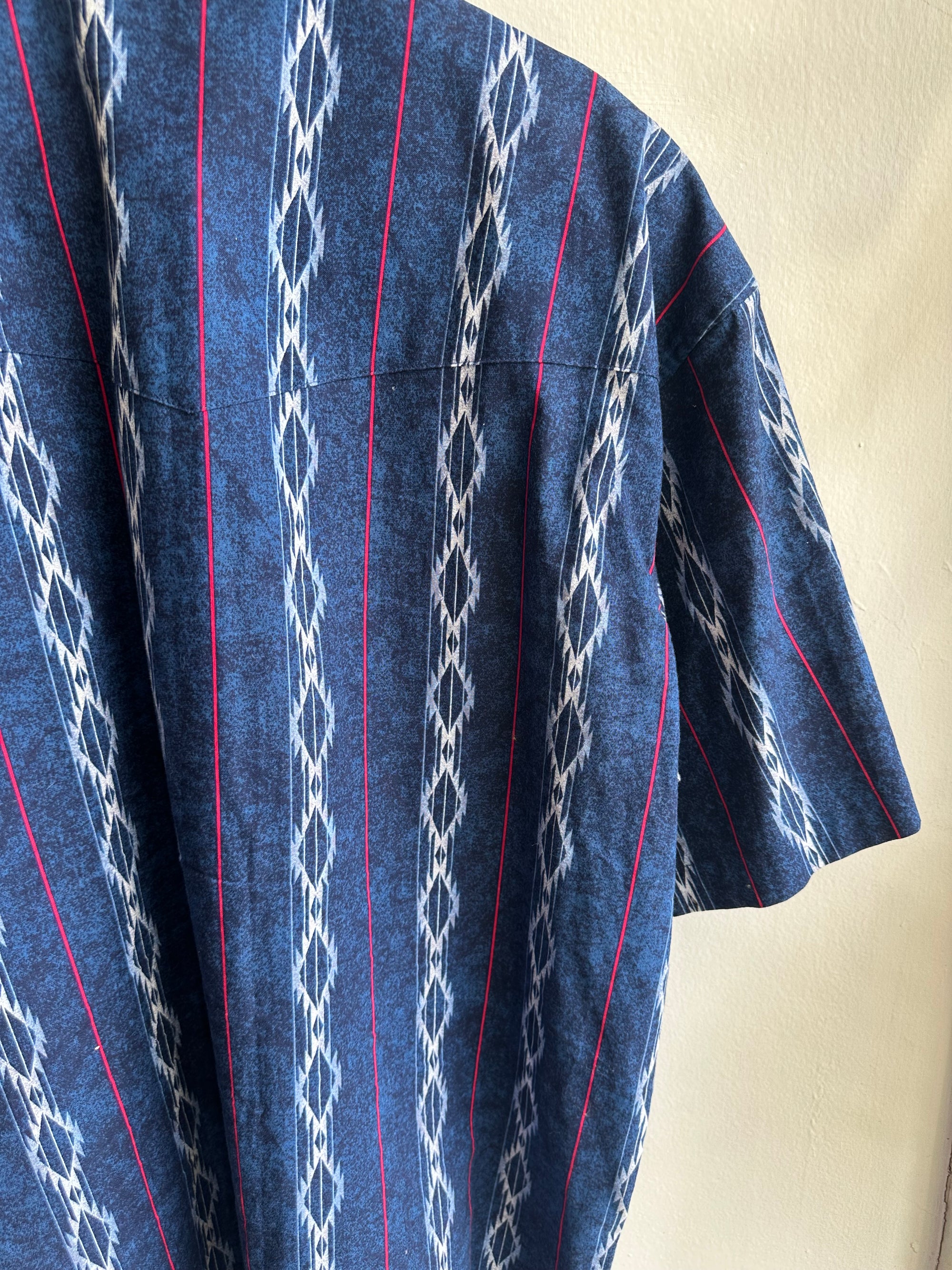 Vintage Men’s Blue Western Wrangler Shirt | Size Large