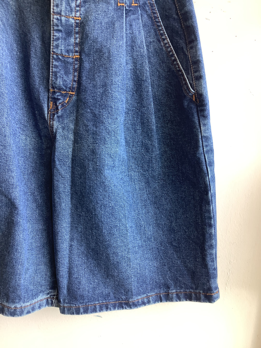 Vintage French Dressing Pleated Denim Shorts