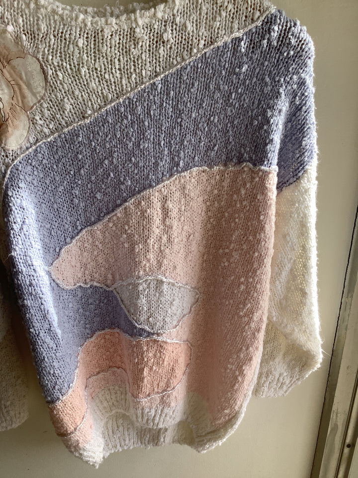 Vintage Pastel Floral Sweater