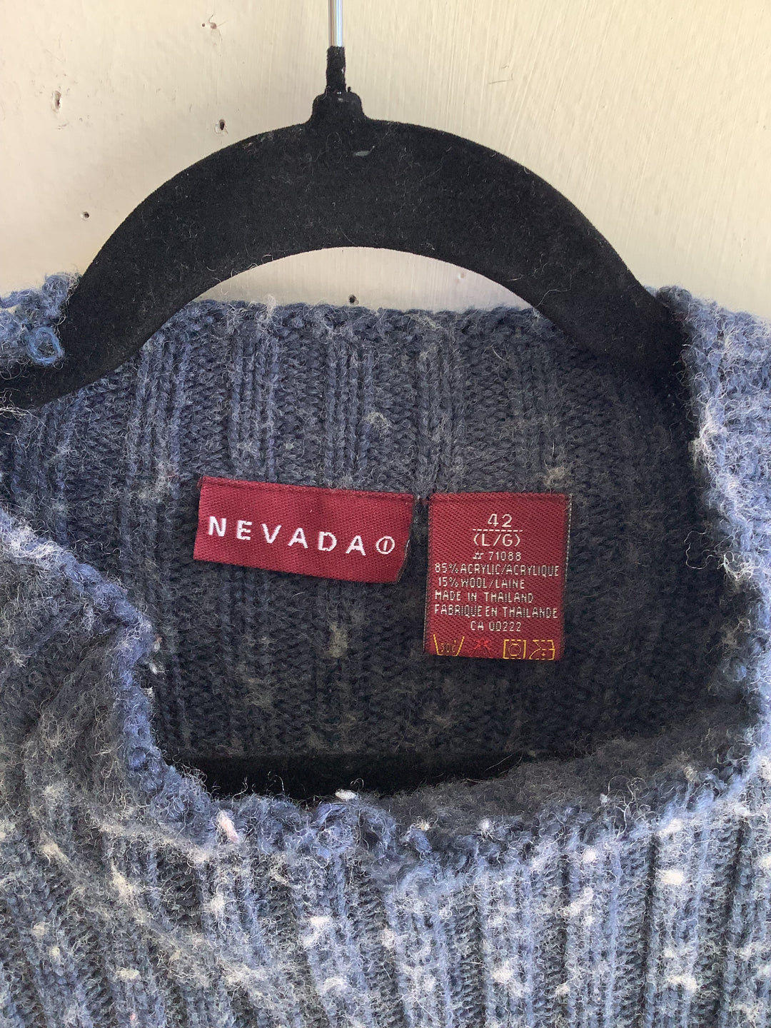Nevada Vintage Blue Speckled Wool-Blend Sweater