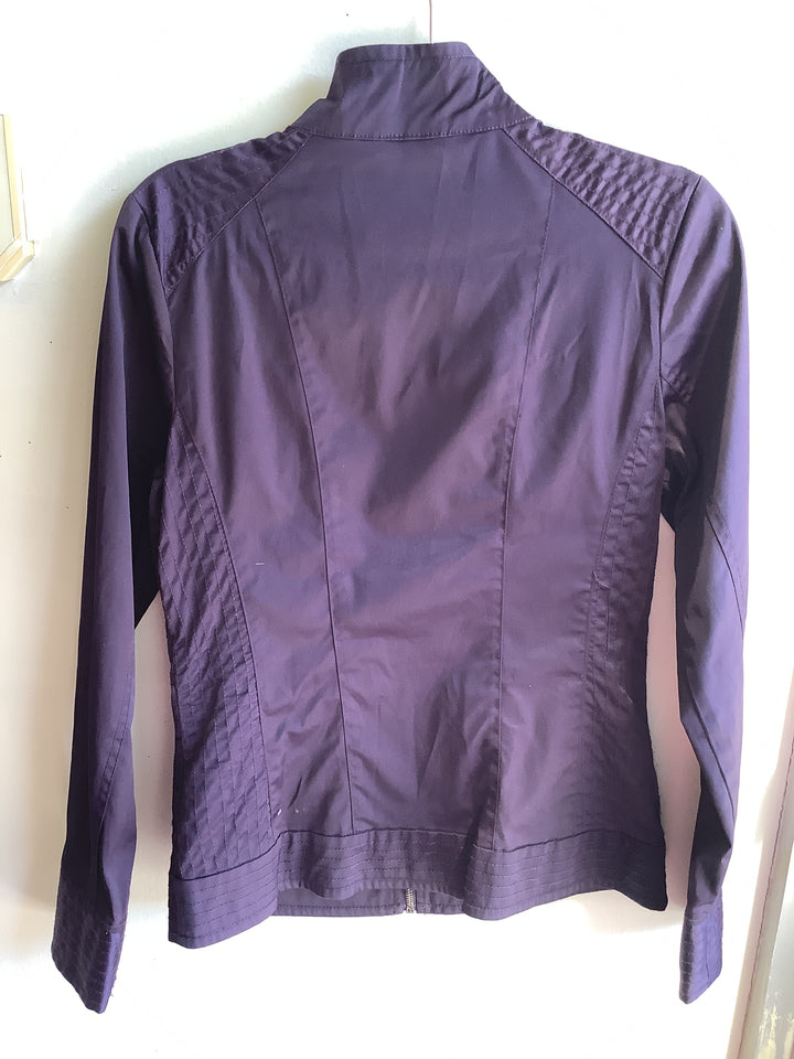 Chic Plum Zip-up Utility Jacket