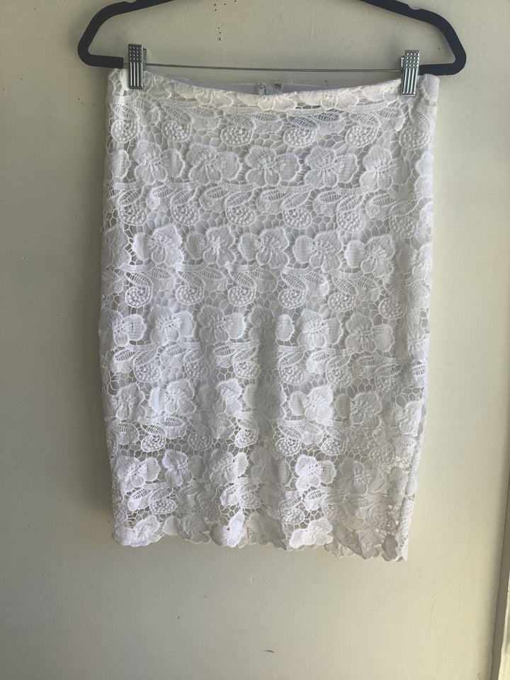 Le Chateau White Lace Skirt