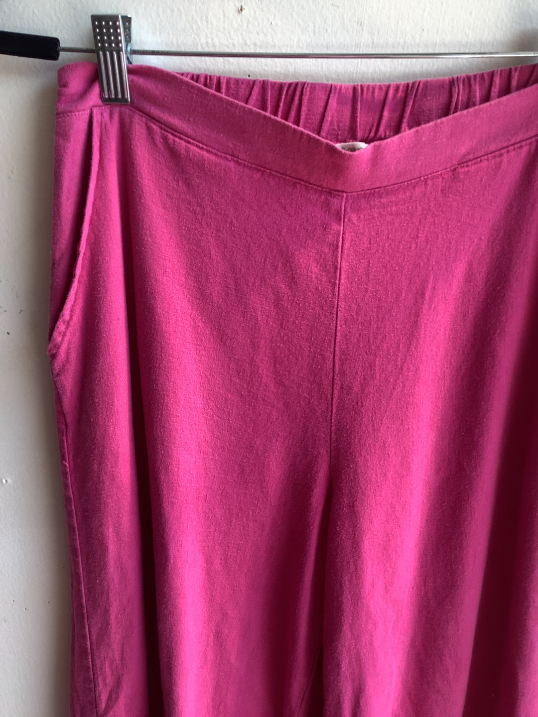 Hot Pink Linen Blend Pants