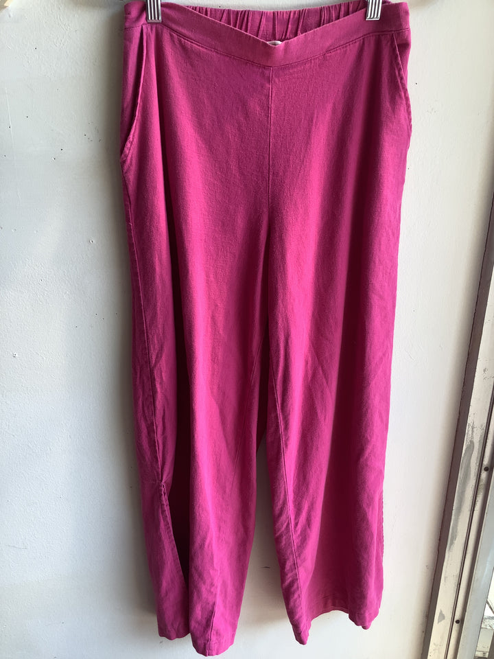 Hot Pink Linen Blend Pants