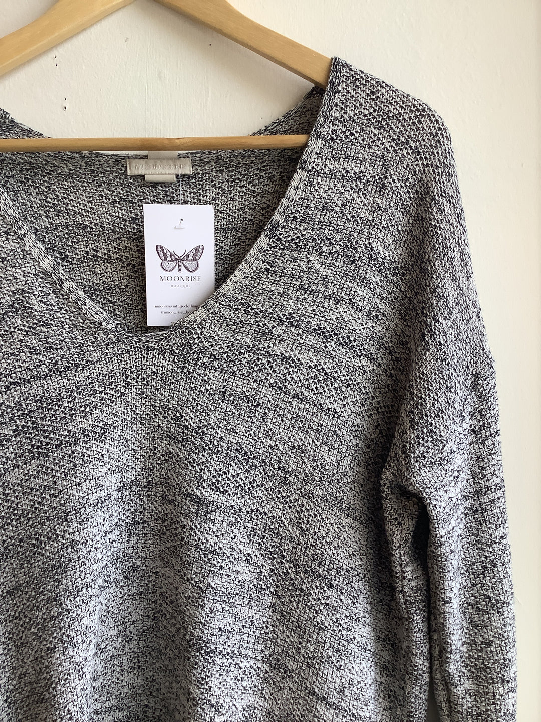 H&M Conscious Grey Marled V-Neck Sweater
