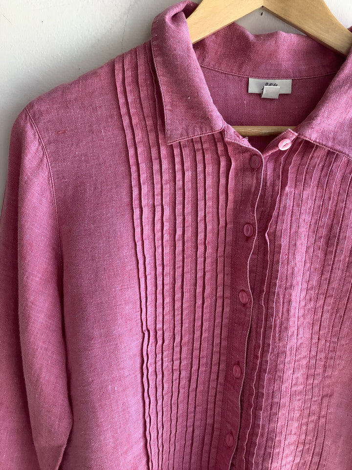 Rosewood Linen Poet Blouse