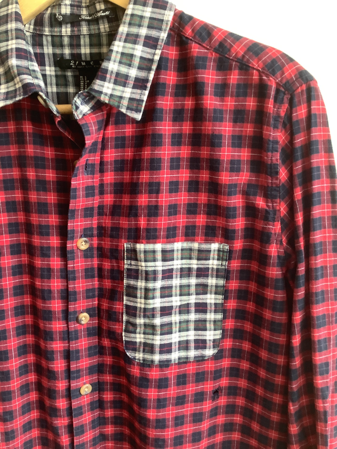 21 Men Mixed Plaid Shirt