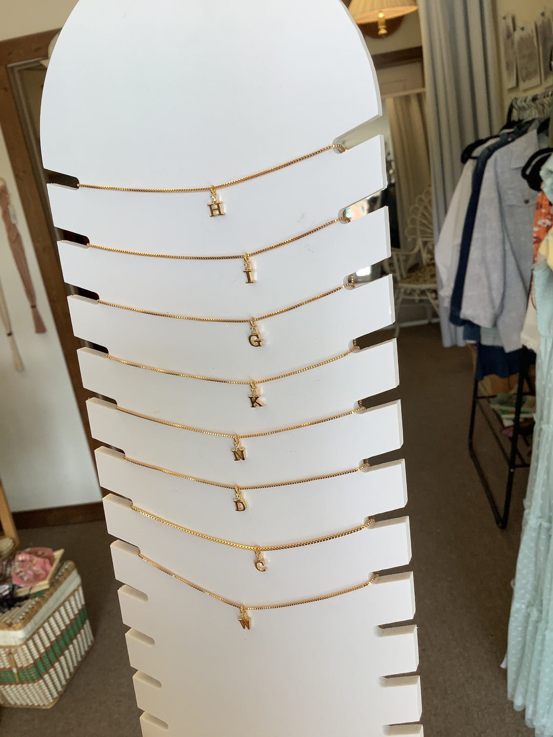 Standout Boutique Gold I Letter Pendant Necklace