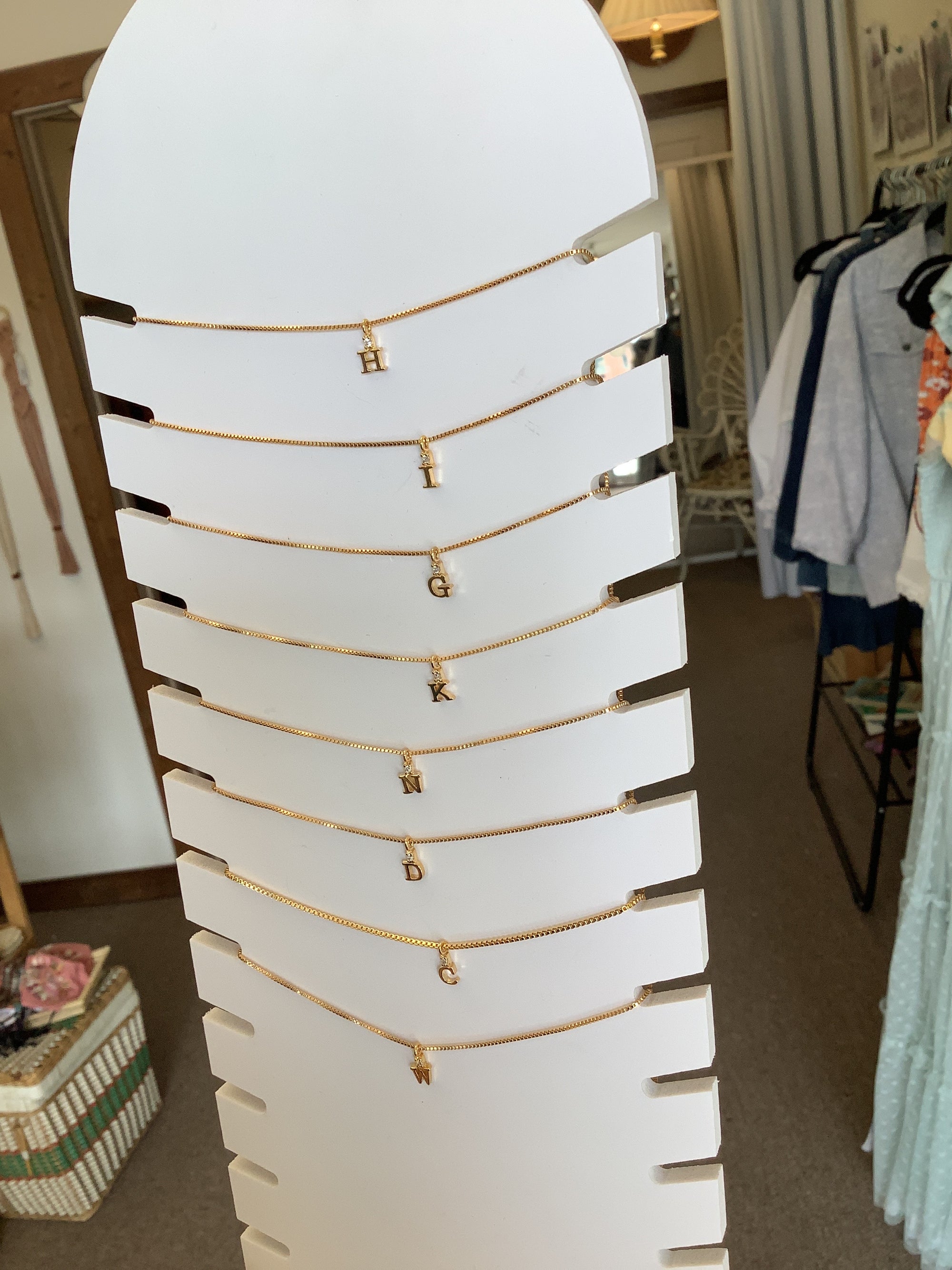 Standout Boutique Gold I Letter Pendant Necklace