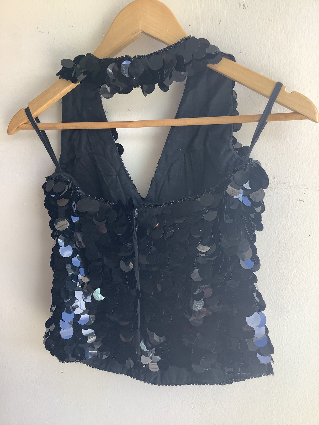 Y2K Disco Sequin Halter Top