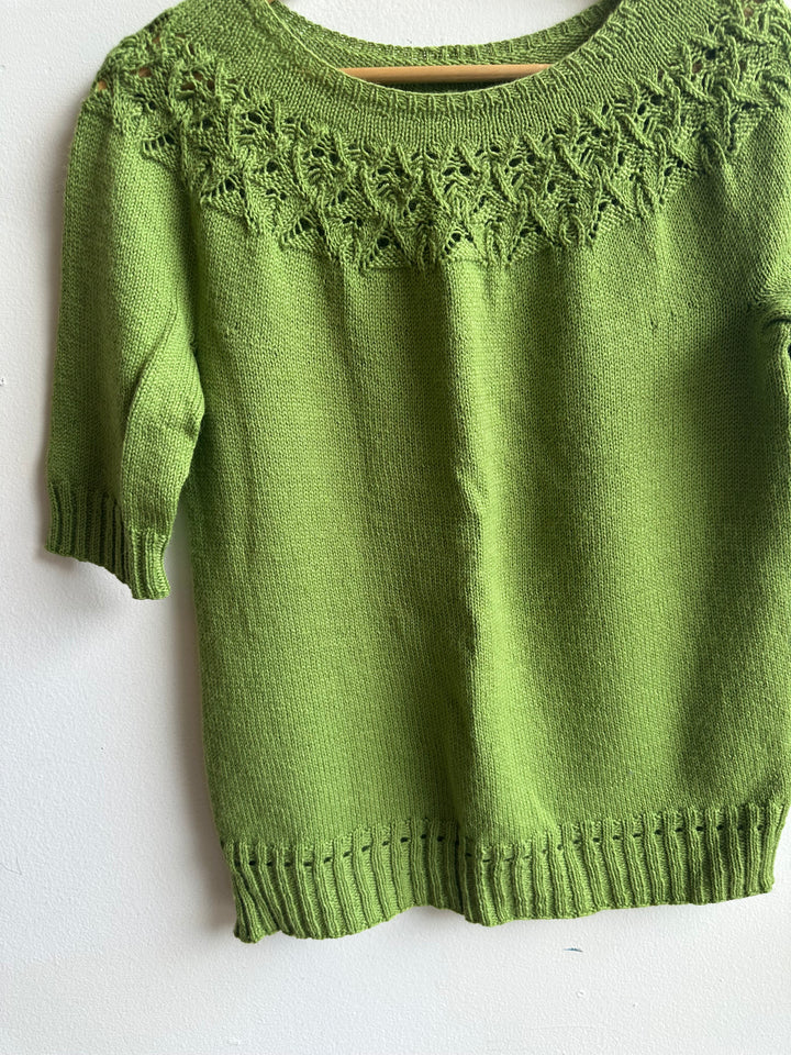 Debbie Svensson Hand Knit Green Laia Wool Blend Top