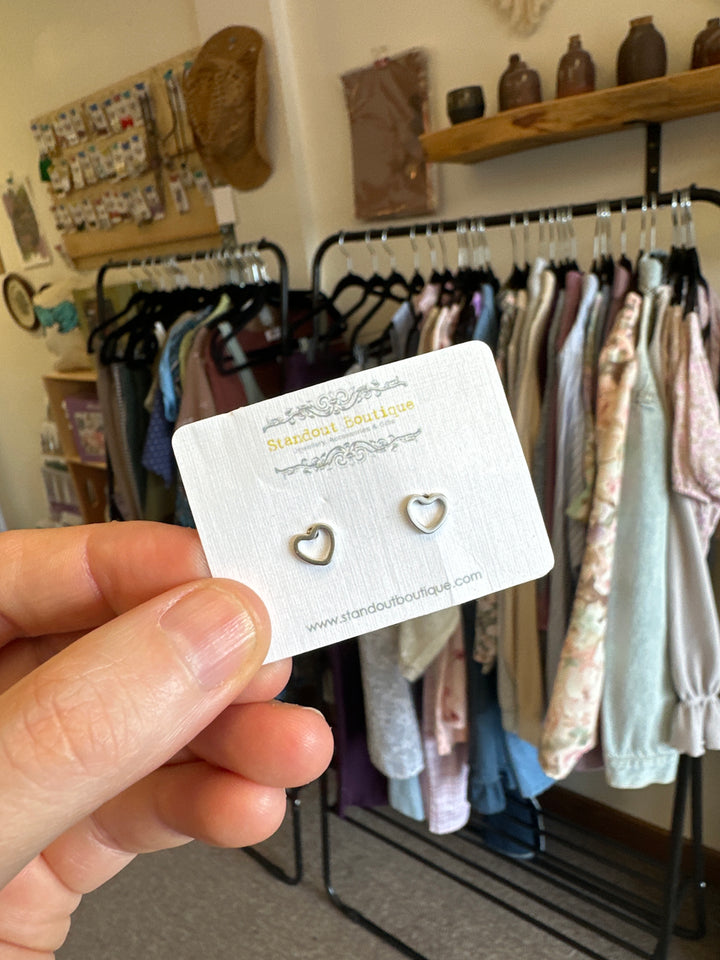 Standout Boutique Heart Sterling Silver Studs